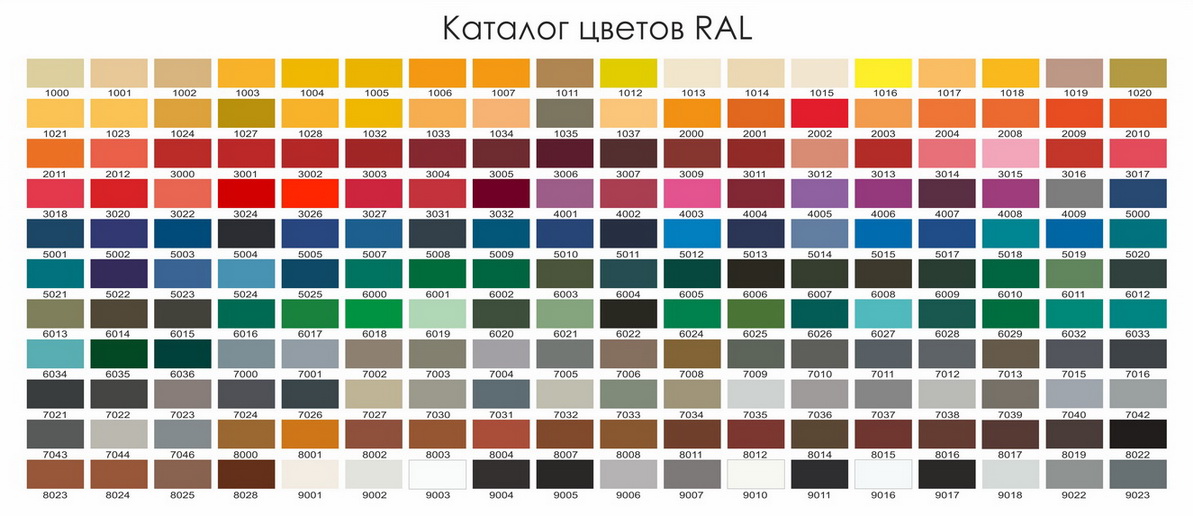 цветовая палитра RAL для мебели бренда Волшебная сосна